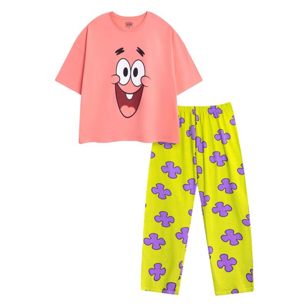 SpongeBob SquarePants Womens/Ladies Patrick Star Short-Sleeved Long Pyjama Set /
